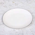 Тарелка фарфоровая «White magic Silver» 20см, плоская