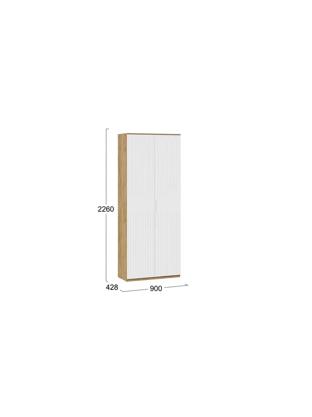 Прихожая с вешалкой Дуб Крафт золотой 190х43х226