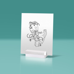 Птичка-мама. Изображение для рисования плоттером / Скрапбукинг