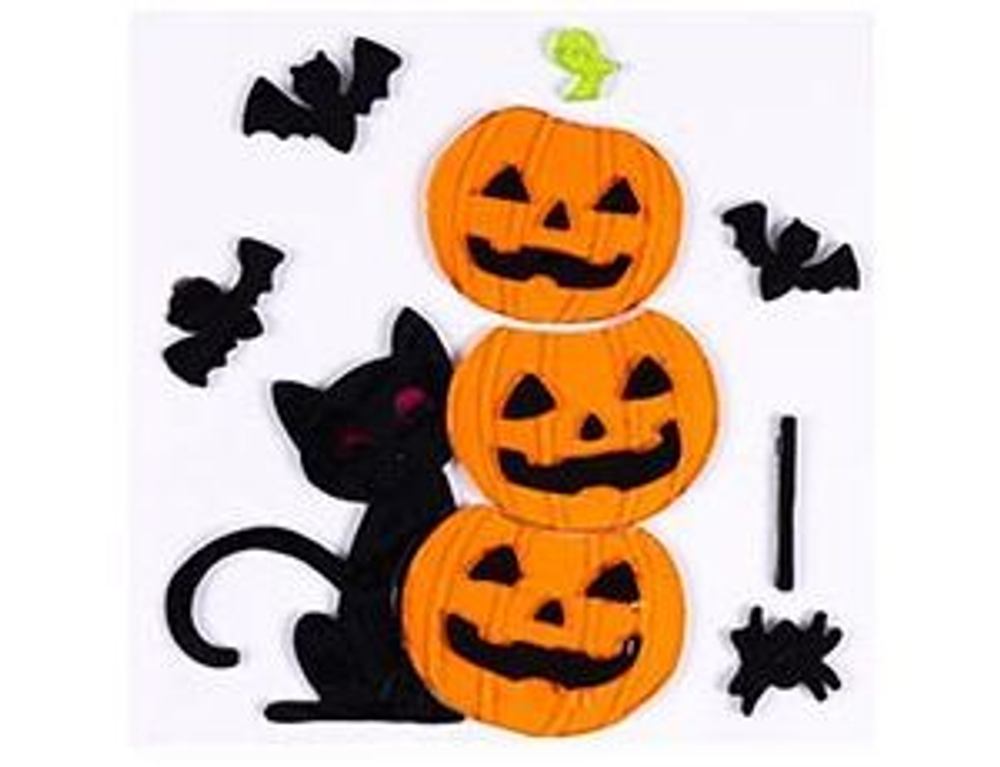 Наклейка гелевая HWN Черный кот и тыквыG