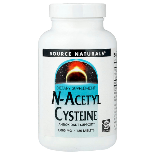 Source Naturals, N-ацетилцистеин, 1000 мг, 120 таблеток