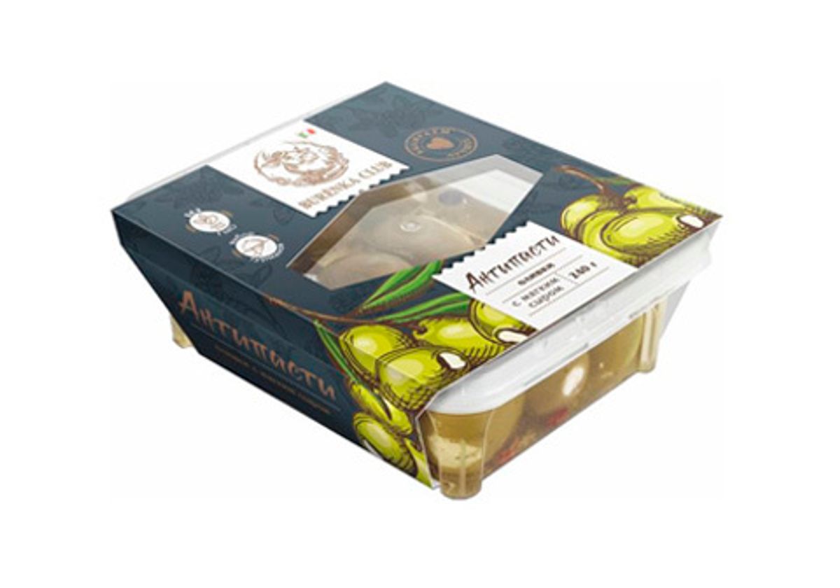 Оливки с мягким сыром в масле, 240г