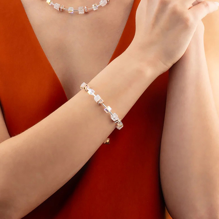 Браслет Coeur de Lion White-Rose Gold 3018/30-1425