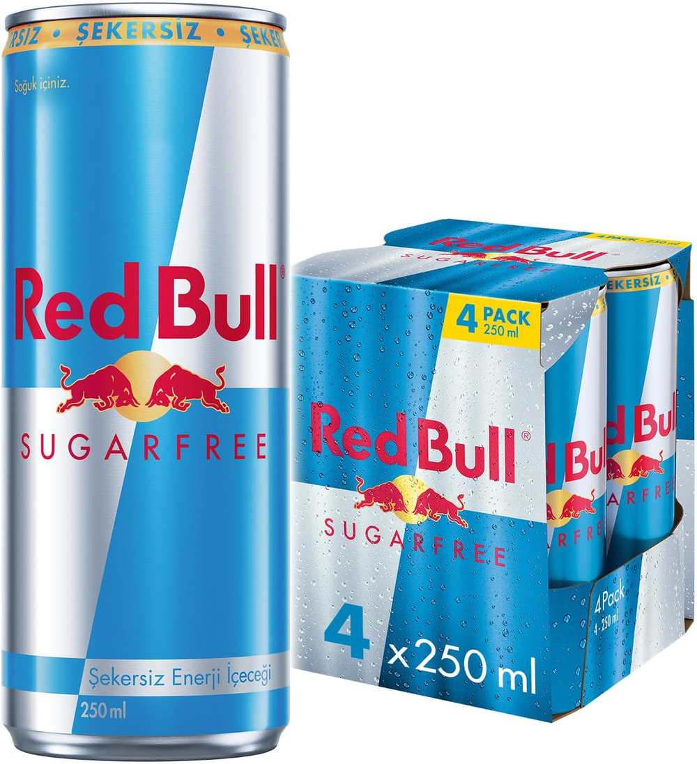 Энергетический напиток Red Bull без сахара, 250 мл (упаковка из 4 бутылок по 250 мл) - Red Bull