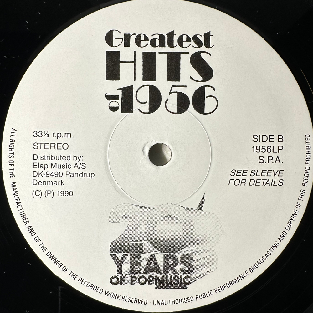 Сборник Greatest Hits Of 1956 2LP (Дания 1990г.)