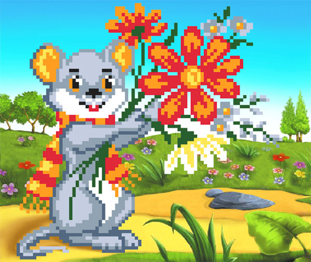 "Мышка"-4071 ткань с нанесенным рисунком