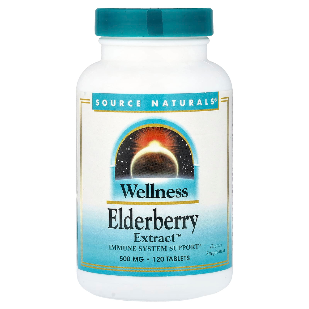 Source Naturals, Wellness Elderberry Extract™, экстракт бузины, 120 таблеток