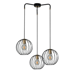 Подвесной светильник 3x60Вт E27, металл, чёрный/бронза