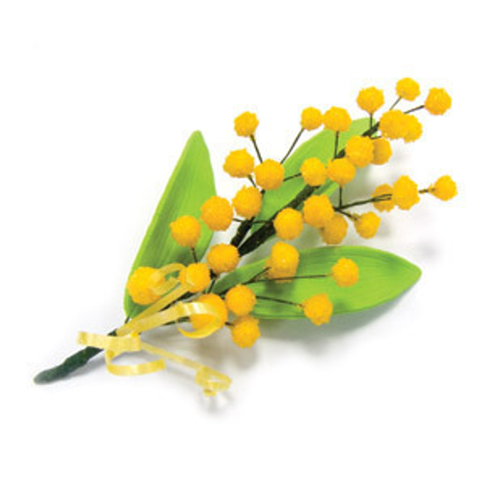 Украшение сахарное БУКЕТ МИМОЗА 15 см. 1 ветка