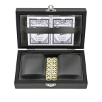 Набор дорожный из 2 игр (карты, кости) в деревянном коробе