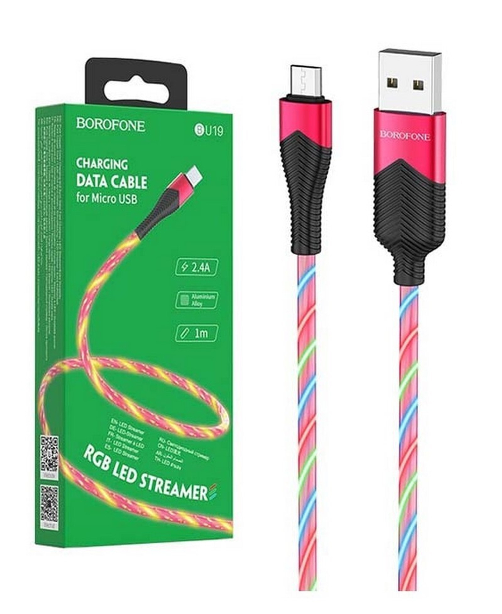 Кабель USB - Micro BOROFONE BU19 (красный) 1м