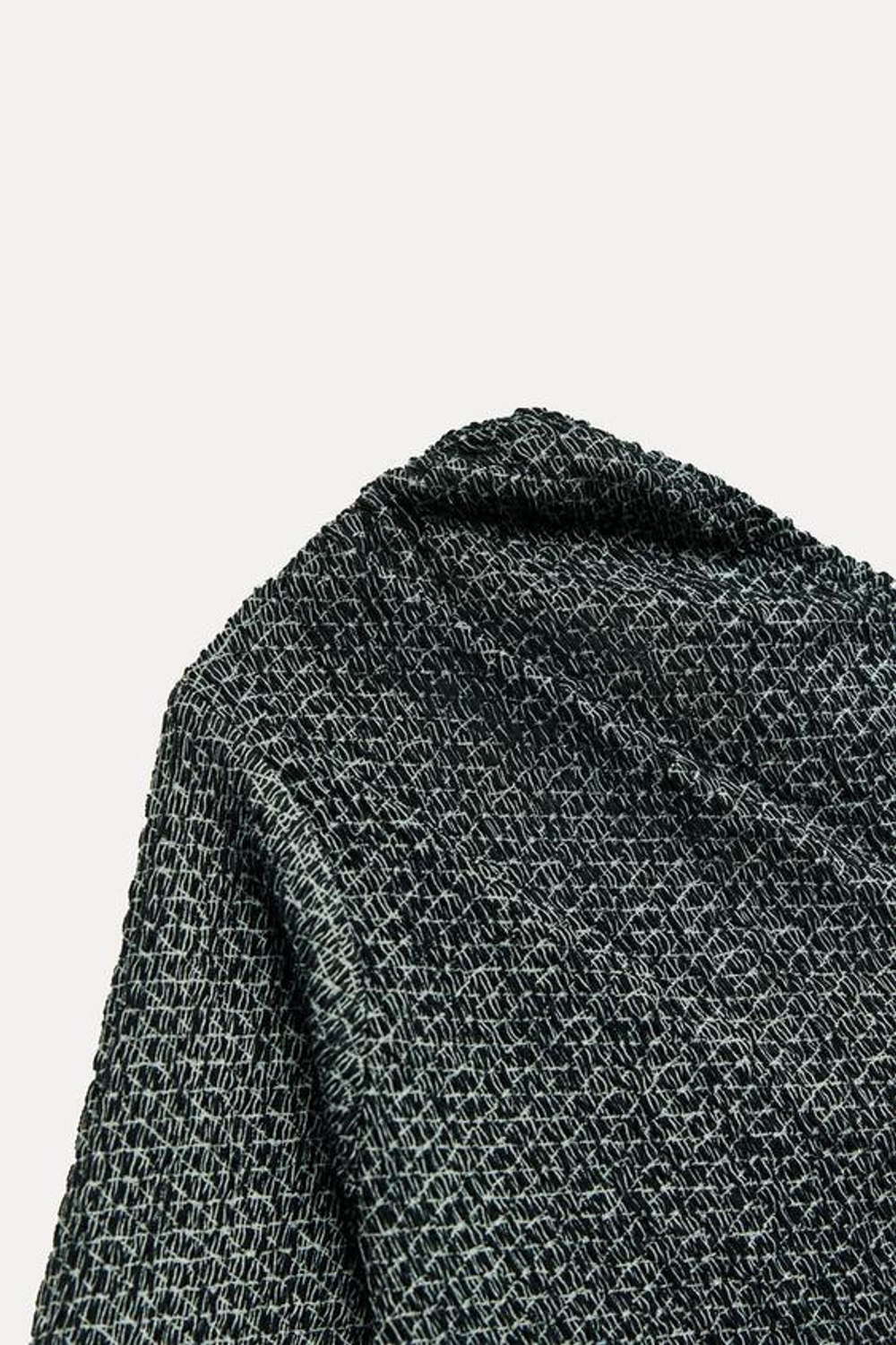 ZARA АСИММЕТРИЧНЫЙ ТОП ИЗ РЕЛЬЕФНОЙ ТКАНИ, ЧЕРНЫЙ/БЕЛЫЙ
