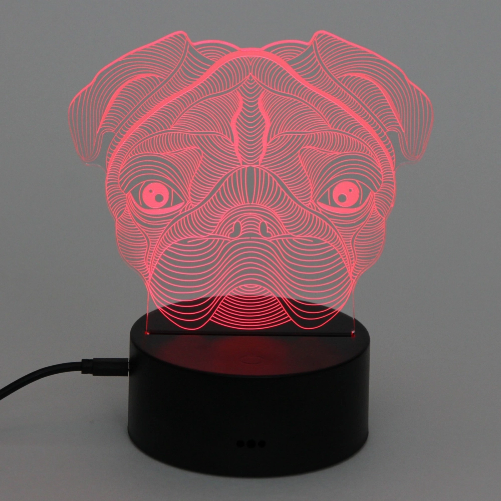 Светильник ночник «3D-Пёсик» на пластиковой подставке, с включателем USB