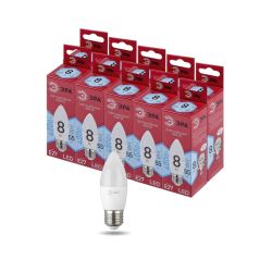 Лампочка светодиодная ЭРА RED LINE LED B35-8W-840-E27 R E27 / Е27 8 Вт свеча нейтральный белый свет | Лампочки