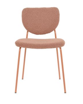 Стул обеденный Gigi коричневый букле розовые ножки