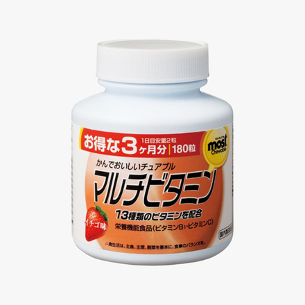 Мультивитамины со вкусом клубники Orihiro, на 90 дней, Орихиро Япония