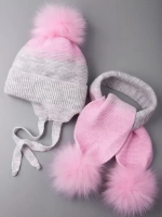 Шапка для девочки зимняя вязаная и шарф