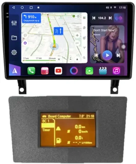 Магнитола для Opel Antara 2006-2015 (перенос БК вниз, серая) - FarCar 7282S на Android 13, QLED+2K, TS10, CarPlay, 4G SIM-слот