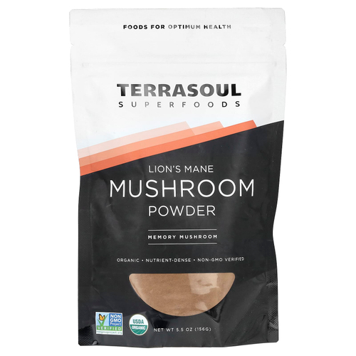 Terrasoul Superfoods, ежовик гребенчатый, грибной порошок, 5,5 унции (156 г)