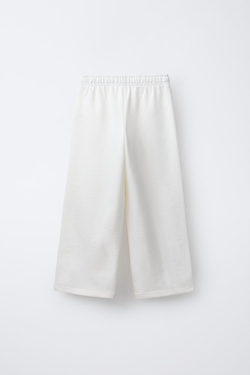 ZARA БРЮКИ-ДЖОГГЕРЫ WIDE LEG VARSITY, ЭКРЮ