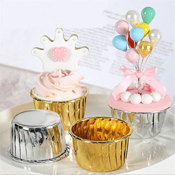 Формы бумажные с ламинацией «Маффин» 50х40 мм (Золото) 50 шт