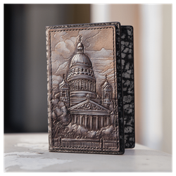 Чехол на паспорт «Городские мотивы» бордовый