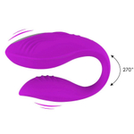 Лиловый U-образный вибромассажер для пар с пультом ДУ (Цвет: лиловый)