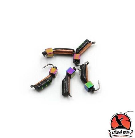 Мормышка вольф. безнасадочная "ЯМАН" Столбик №7, d-2.5 мм, L-9.5 мм, вес 1,05 гр., кубик, цв. медь,