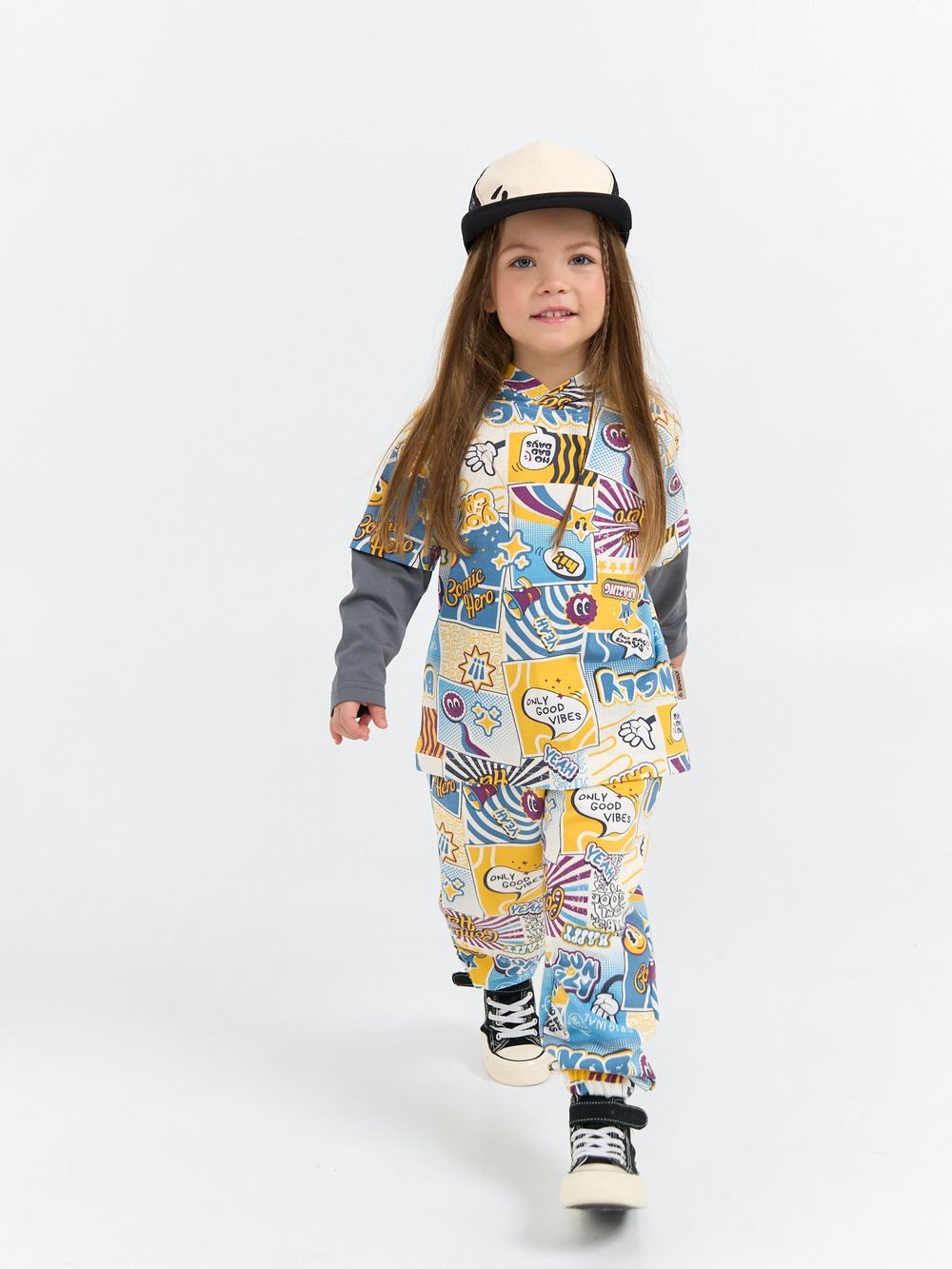 Лонгслив с капюшоном "Comic hero"