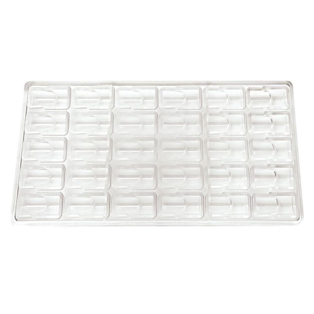 Форма для шоколада "Прямоугольник двойной" 30 ячеек 37*17*17 мм, поликарбонат, P.L. Prof