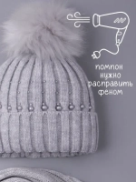 Шапка для девочки зимняя вязаная и шарф