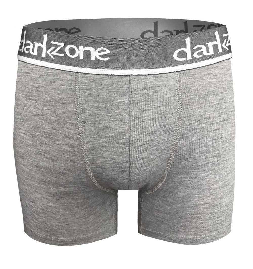 Серые меланжевые трусы-боксеры с контрастной надписью на резинке (Размер: S) (Цвет: серый)