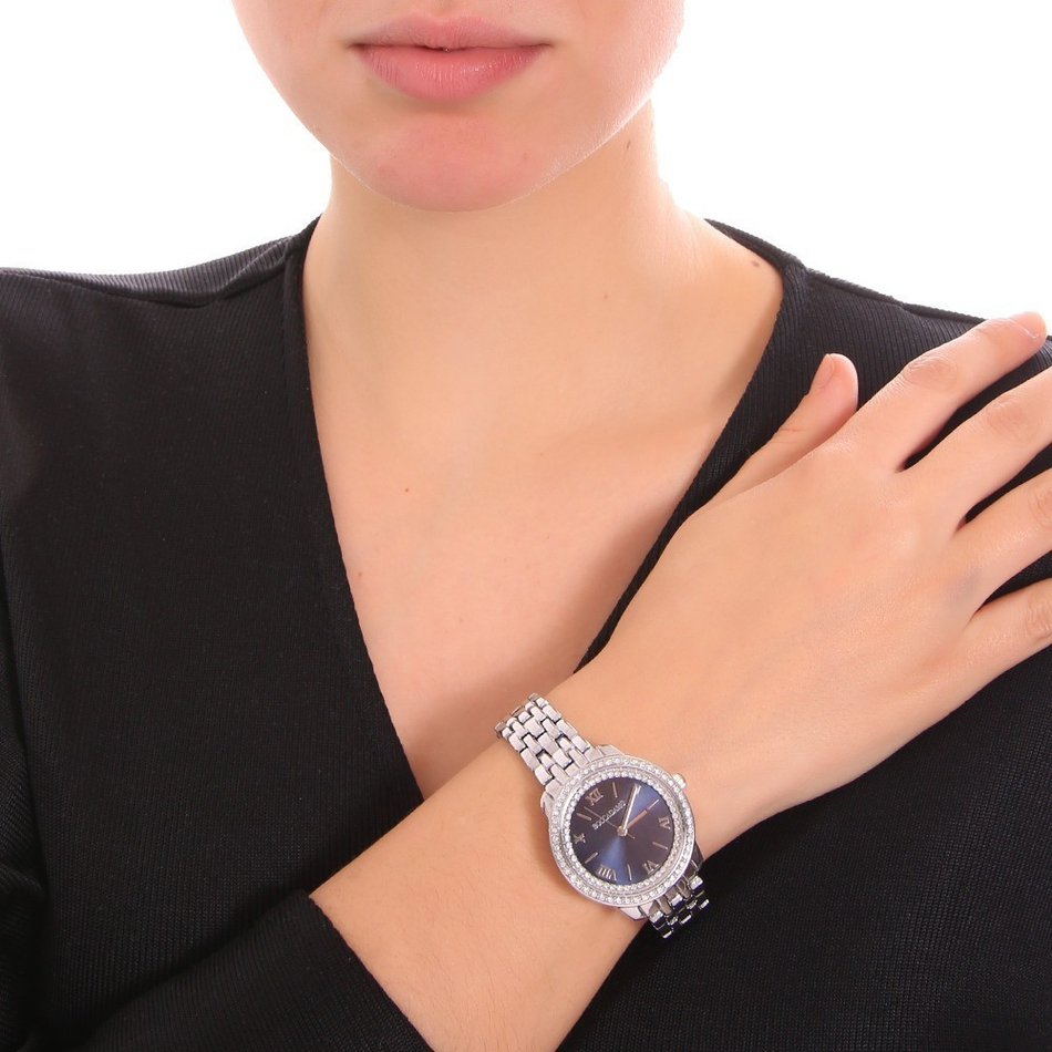 Часы Boccadamo Diva Silver Blue DV002 BL/S с минеральным стеклом, кристаллами Swarovski