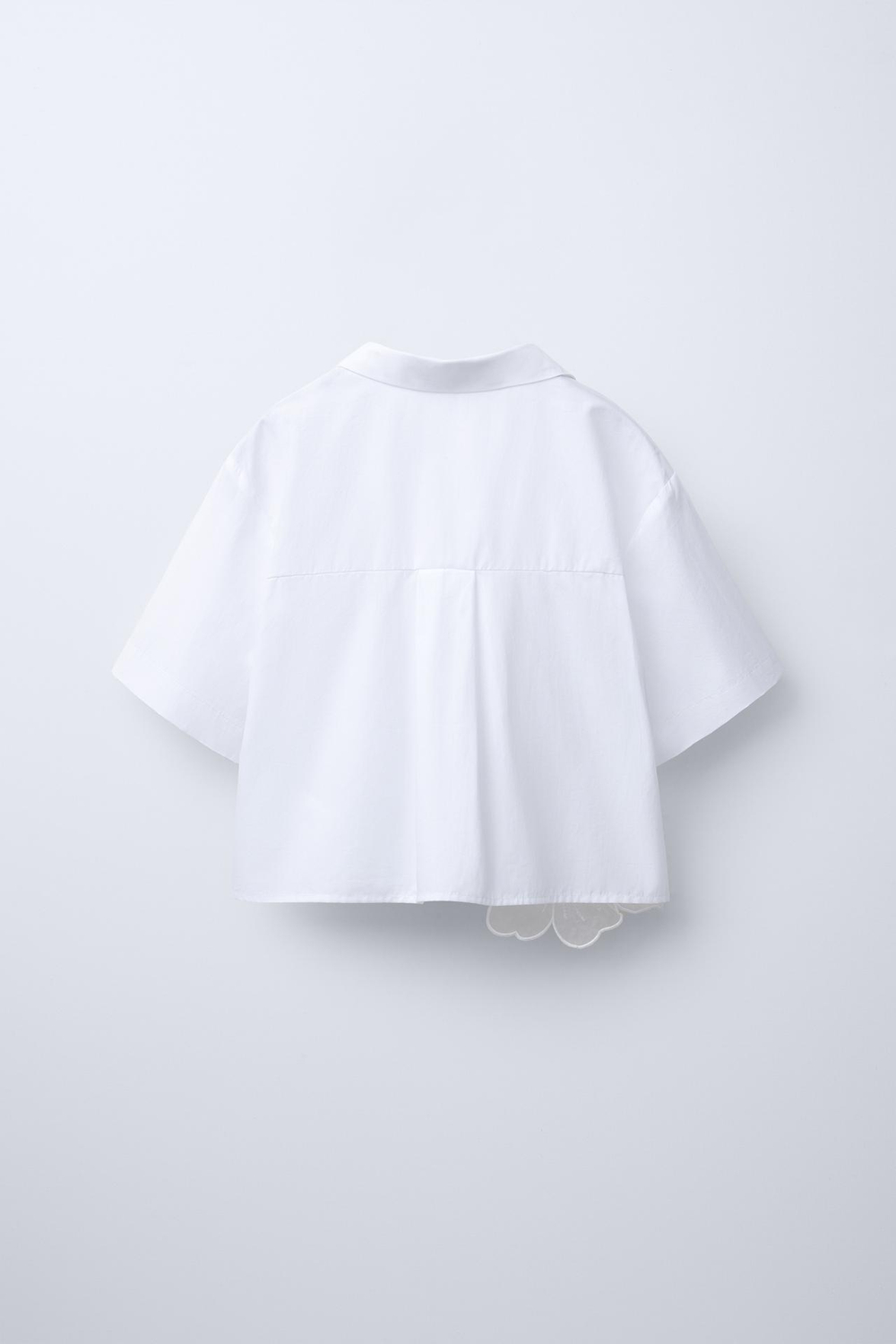 ZARA РУБАШКА С КОНТРАСТНЫМ БЛЕСТЯЩИМ ЦВЕТОМ, БЕЛЫЙ