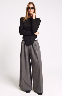 Брюки-палаццо с поясом 1252 серый