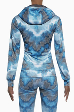 Толстовка с капюшоном для фитнеса свободного кроя Energy (Размер: M) (Цвет: голубой)