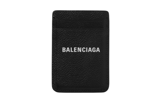 Balenciaga Full Grain Leather Card Holder Men"s Black