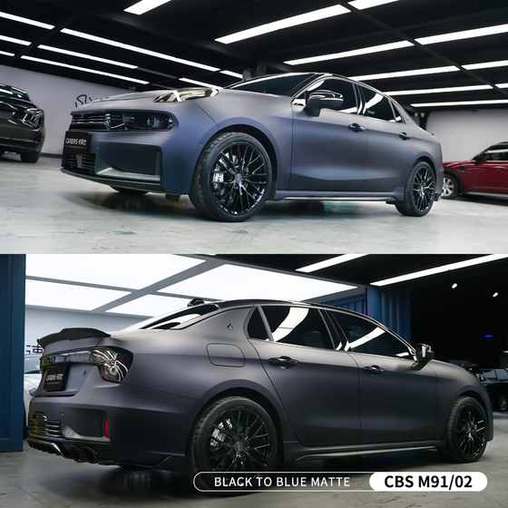 Пленка черный мат сатин хамелеон синий Black to Blue Matte Carbins