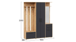 Прихожая с зеркалом комплект мебели Дуб крафт золотой/Антрацит 160х36х205 см
