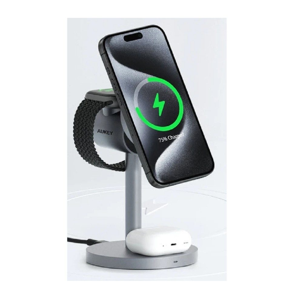 Беспроводное зарядное устройство Aukey беспроводное зарядное устройство 3in1 Qi2 (AMC-LC-MC311)