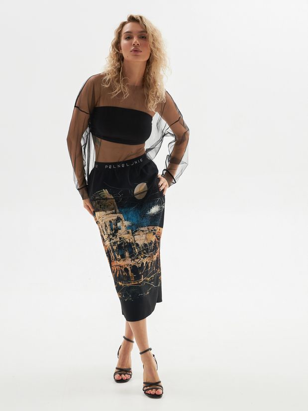 Юбка миди с принтом "РИМ"