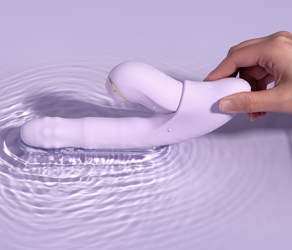 Интерактивный вибратор-кролик 19,6 см со съемным клиторальным пульсатором Svakom Duoglow App-Controlled Silicone Dual Vibrator SL278H