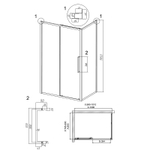 Душевой уголок Grossman Cosmo 100х80 120.K33.02.1080.21.10 профиль Черный матовый стекло тонированное