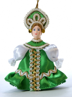 Кукла-подвеска девочка в летнем платье с воланом