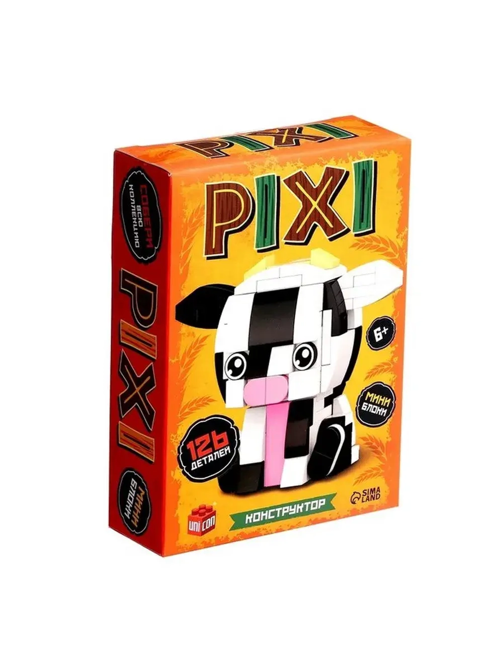 Конструктор блочный «PIXI. Коровка», животные, мини блоки, 1