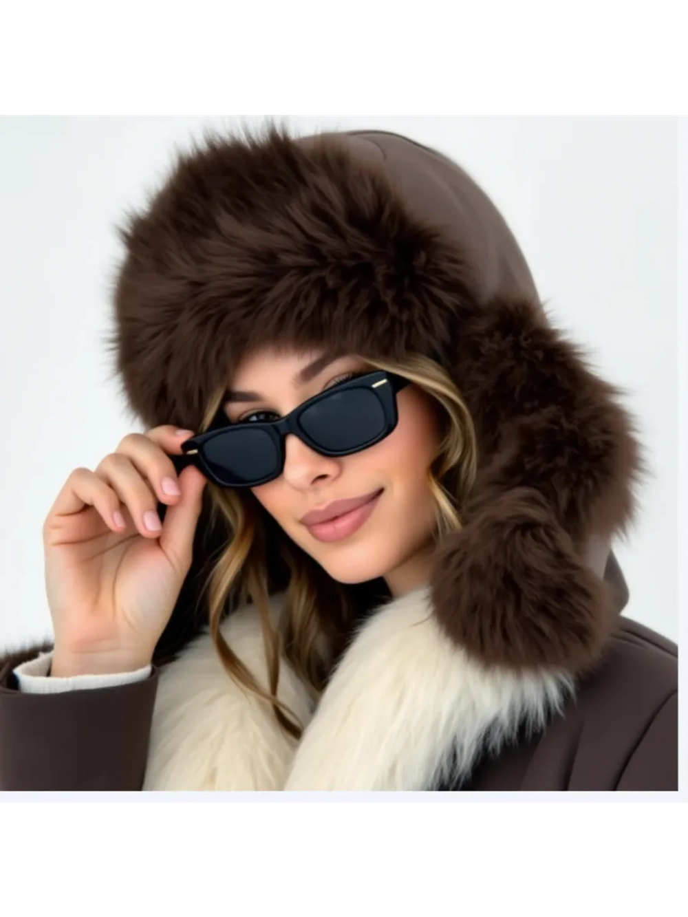 шапка ушанка зимняя меховая с флисом теплая стильная