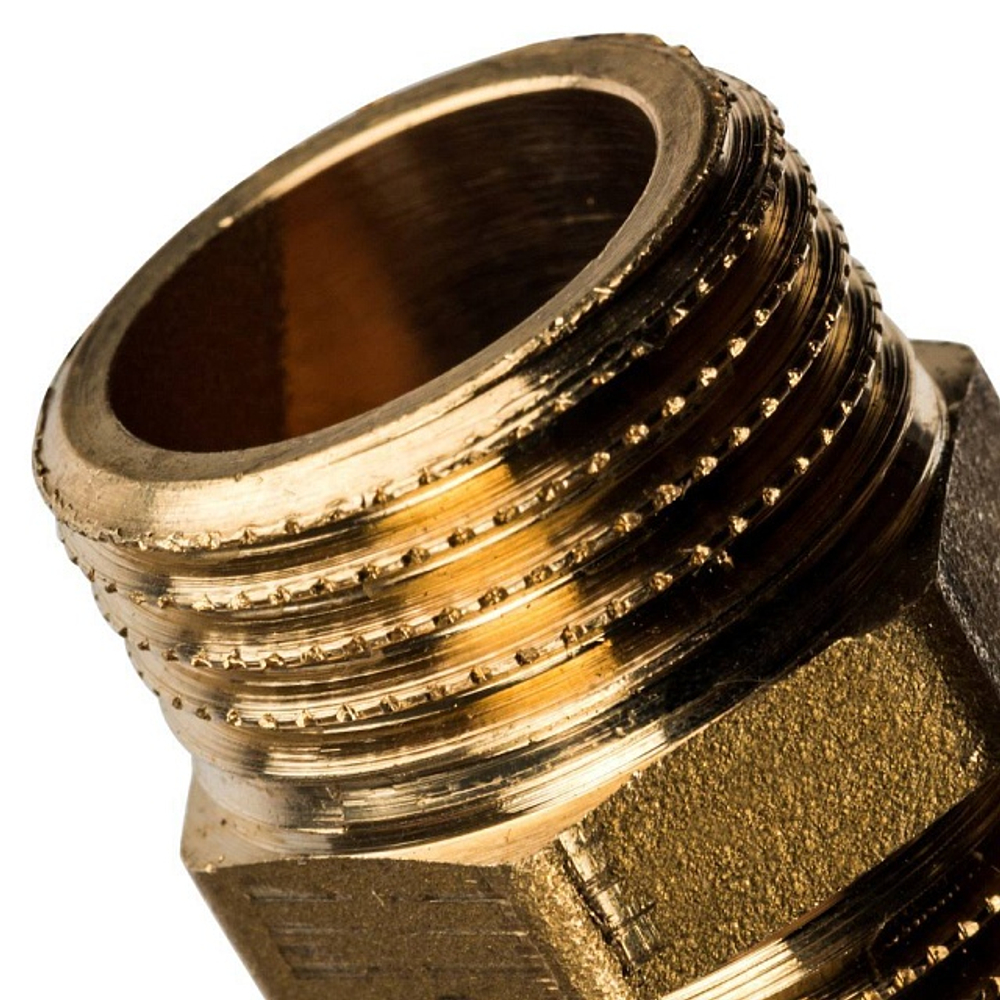 Ниппель STOUT SFT 0003 - 1/2" (для стальных труб, латунь без покрытия)