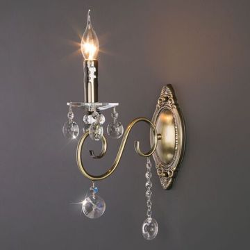 10104/1 / настенный светильник / античная бронза/прозрачный хрусталь Strotskis