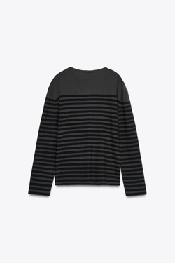 ZARA ФУТБОЛКА В ПОЛОСКУ С ДЛИННЫМИ РУКАВАМИ, ПОЛОСКИ