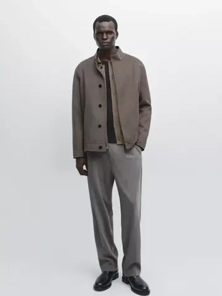 Massimo Dutti Куртка из смесовой шерсти, норка